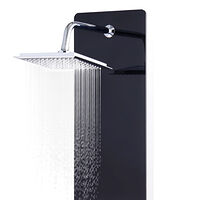 vidaXL Duschpanel glas 25x44,6x130 cm svart