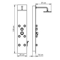 vidaXL Duschpanel glas 25x44,6x130 cm svart