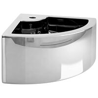vidaXL Handfat med bräddavlopp 45x32x12,5 cm keramik silver
