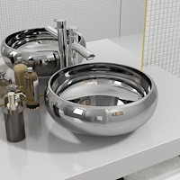 vidaXL Handfat 40x15 cm keramik silver