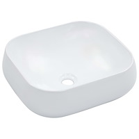 vidaXL Handfat 44,5x39,5x14,5 cm keramik vit