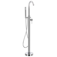 vidaXL Fristående badkarsblandare rostfritt stål 118,5 cm