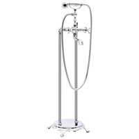 vidaXL Fristående badkarsblandare rostfritt stål 99,5 cm silver