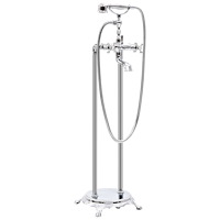 vidaXL Fristående badkarsblandare rostfritt stål 99,5 cm silver
