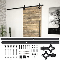 vidaXL Skjutdörrsbeslag SKIEN 200 cm stål svart