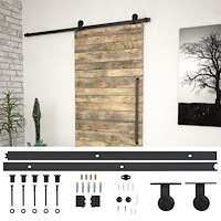 vidaXL Skjutdörrsbeslag SKIEN 183 cm stål svart