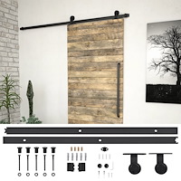 vidaXL Skjutdörrsbeslag SKIEN 200 cm stål svart