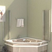 vidaXL Badkarsvägg 2 st 104x130 cm härdat glas transparent
