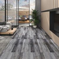 vidaXL PVC-golvbrädor 5,02 m² självhäftande 2 mm blank grå