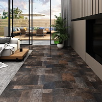 vidaXL PVC-golvbrädor självhäftande 5,11 m² trästruktur brun