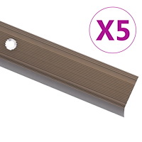 vidaXL L-formade halkskydd för trapp 5 st aluminium 100 cm brun