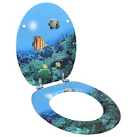 vidaXL Toalettsits med lock MDF djupt hav