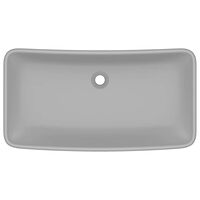 vidaXL Lyxigt rektangulärt handfat matt ljusgrå 71x38 cm keramik