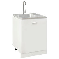 vidaXL Diskho med avrinningsyta silver 600x600x155 mm rostfritt stål
