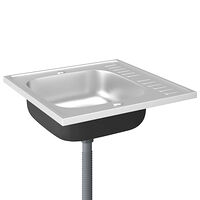 vidaXL Diskho med avrinningsyta silver 600x600x155 mm rostfritt stål
