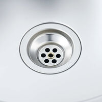 vidaXL Diskho med avrinningsyta silver 600x600x155 mm rostfritt stål