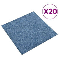 vidaXL Textilplattor 20 st 5 m² 50x50 cm blå