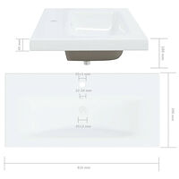 vidaXL Inbyggt handfat med blandare 81x39x18 cm keramik vit