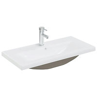 vidaXL Inbyggt handfat med blandare 81x39x18 cm keramik vit