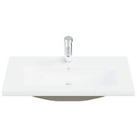 vidaXL Inbyggt handfat med blandare 81x39x18 cm keramik vit