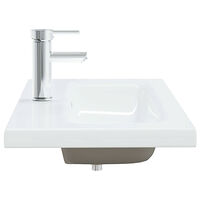 vidaXL Inbyggt handfat med blandare 81x39x18 cm keramik vit