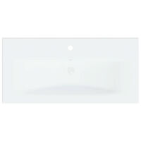 vidaXL Inbyggt handfat med blandare 81x39x18 cm keramik vit
