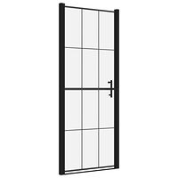 vidaXL Duschdörr härdat glas 91x195 cm svart