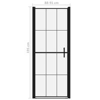 vidaXL Duschdörr härdat glas 91x195 cm svart