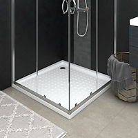 vidaXL Duschkar med prickar vit 90x90x4 cm ABS