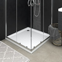 vidaXL Duschkar med prickar vit 80x80x4 cm ABS