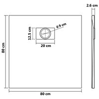 vidaXL Duschkar SMC grå 80x80 cm