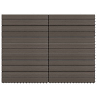 vidaXL Markplattor 6 st WPC 60x30 cm 1,08 m² mörkbrun