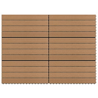 vidaXL Markplattor 6 st WPC 60x30 cm 1,08 m² brun