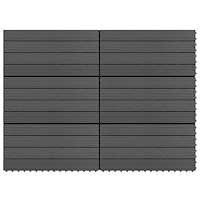 vidaXL Markplattor 6 st WPC 60x30 cm 1,08 m² svart