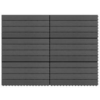 vidaXL Markplattor 6 st WPC 60x30 cm 1,08 m² svart