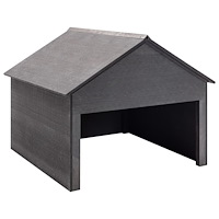 vidaXL Garage för gräsklippare grå 80x80x70 cm WPC