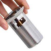 vidaXL Pop-up bottenventil med överflödesfunktion krom 6,4x6,4x9,1 cm