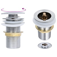 vidaXL Pop-up bottenventil utan överflödesfunktion krom 6,4x6,4x9,1 cm