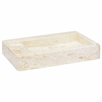 vidaXL Handfat gräddvit 58x39x10 cm marmor