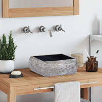 vidaXL Handfat svart 30x30x13 cm marmor