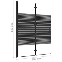 vidaXL Duschvägg fällbar ESG 100x140 cm svart