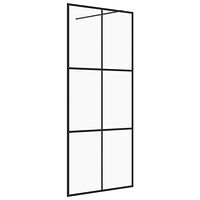 vidaXL Duschvägg med klart ESG-glas 100x195 cm svart