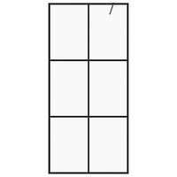 vidaXL Duschvägg med klart ESG-glas 100x195 cm svart