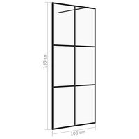 vidaXL Duschvägg med klart ESG-glas 100x195 cm svart