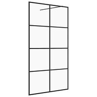 vidaXL Duschvägg med klart ESG-glas 140x195 cm svart