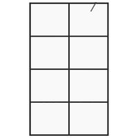 vidaXL Duschvägg med klart ESG-glas 140x195 cm svart
