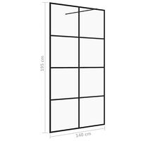 vidaXL Duschvägg med klart ESG-glas 140x195 cm svart