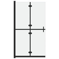 vidaXL Vikbar duschvägg med frostat ESG-glas 100x190 cm
