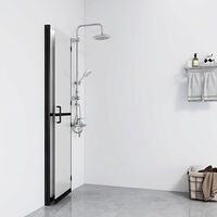 vidaXL Vikbar duschvägg med frostat ESG-glas 100x190 cm