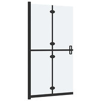 vidaXL Vikbar duschvägg med frostat ESG-glas 100x190 cm